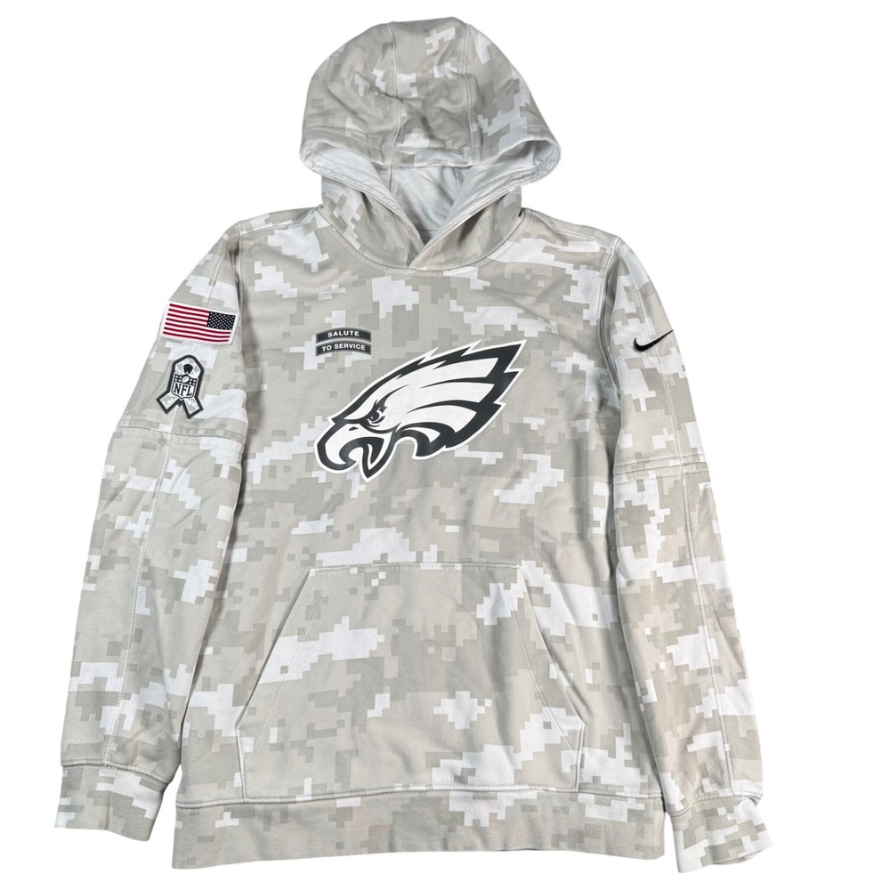 Nike Salute to Service Philadelphia Eagles Hoodie Boys XL Camo Pullover NFL